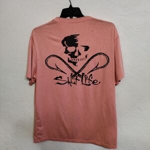 Salt Life Men's Sz L Skull and Hooks Short Sleeve Crew Neck Tee -Stain discount
